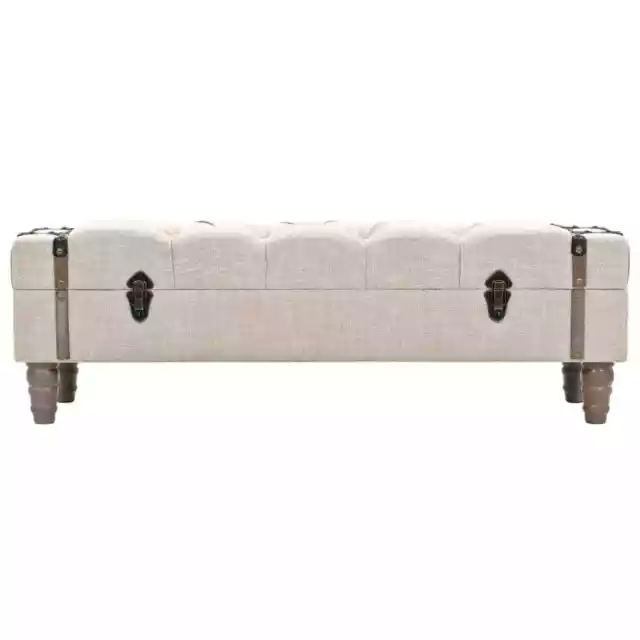 Banc de rangement Bois massif et acier 111 x 34 x 37 cm vidaXL 2