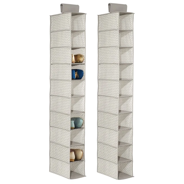 mDesign étagère à chaussures x2 rangement avec 10 casiers