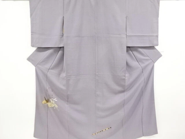 40089# Japanese Kimono / Antique Kimono / Embroidery / Bamboo Shoot