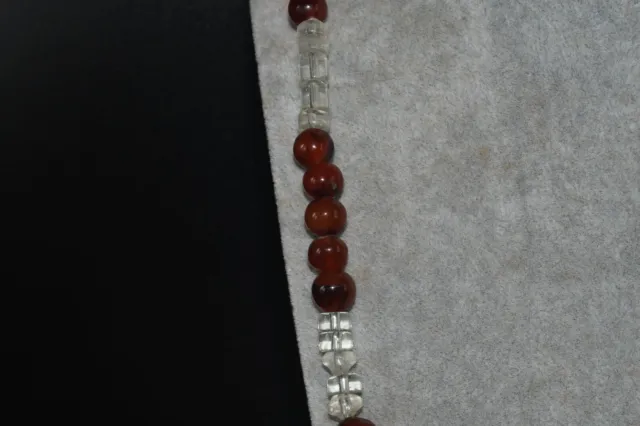 Wonderful Old Pyu Culture Etched Carnelian Bead Necklace with Yemeni Hakik Beads 5