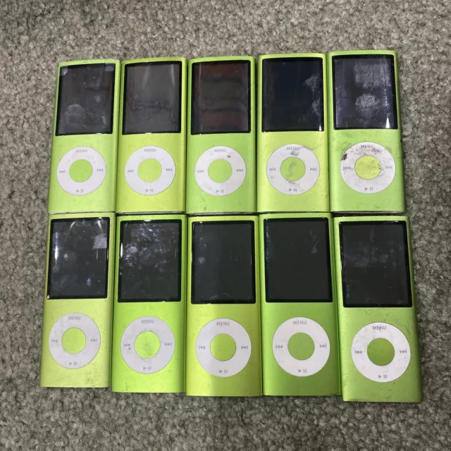 Lot Of (10) Apple iPod Nano 4th Generation 8GB Lime Green! Untested Parts/Repair