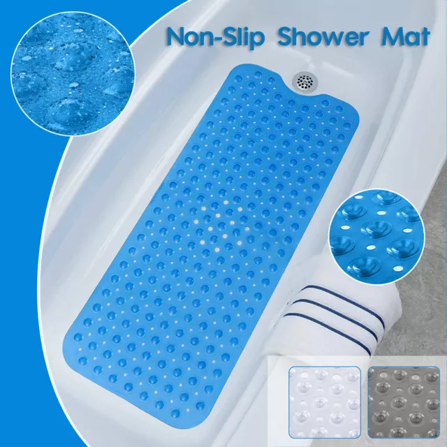 Non Slip Bath Mat Extra Large Shower Mat Bathtub Anti-Mold Rubber Strong Suction