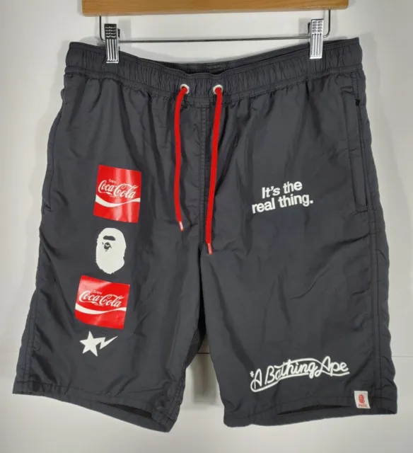 Men's A Bathing Ape X Coca Cola MMXX Its The Real Thing Shorts Black Size XL
