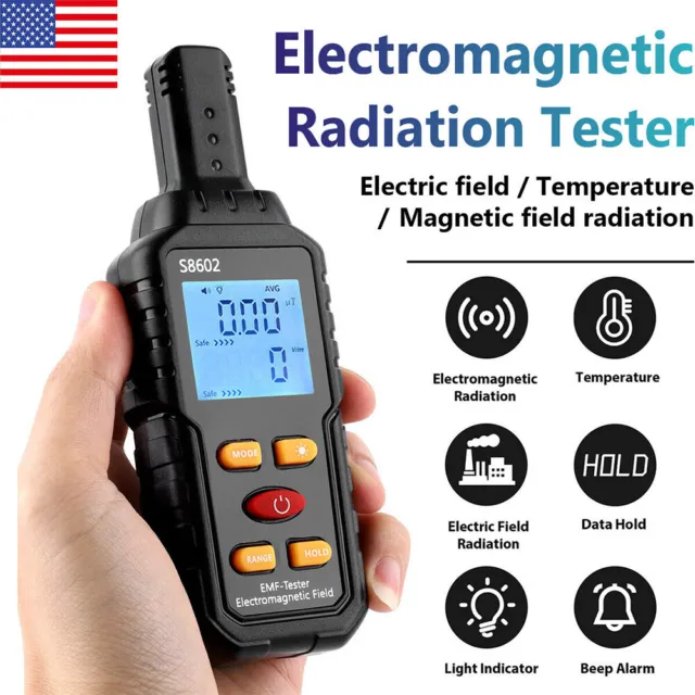 Digital EMF Meter Electromagnetic Field Radiation Detector LCD Geiger Counter