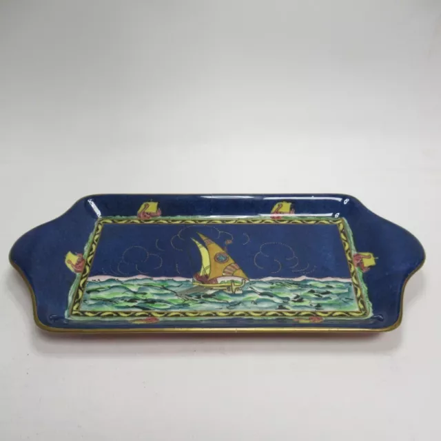 Royal Winton Grimwades Lustre Tray Plate Repaired Vintage Art Pottery Dish Yacht