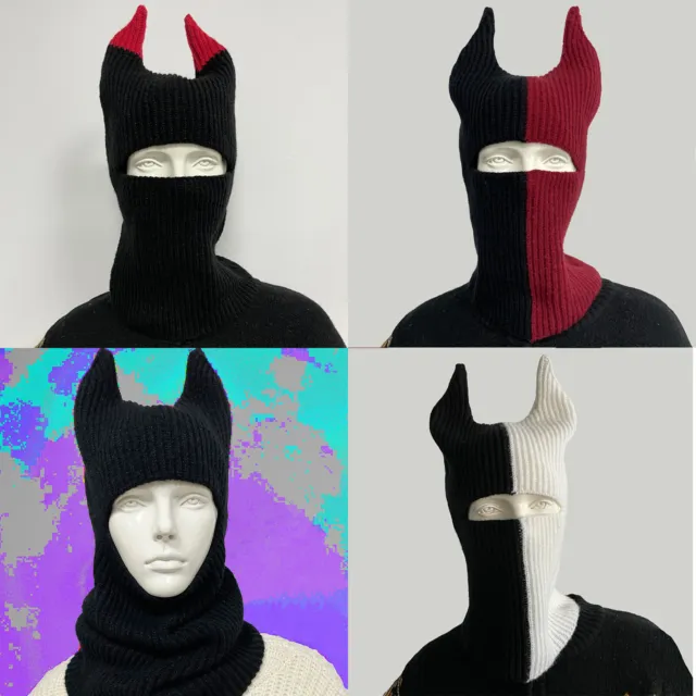 Unisex Knitted Halloween Hat Winter Beanies Funny Balaclava Full Face Mask Ski