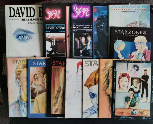 David Bowie Starzone Fanzine #1-8, 11, 13, 15 + The Starzone Interviews Book