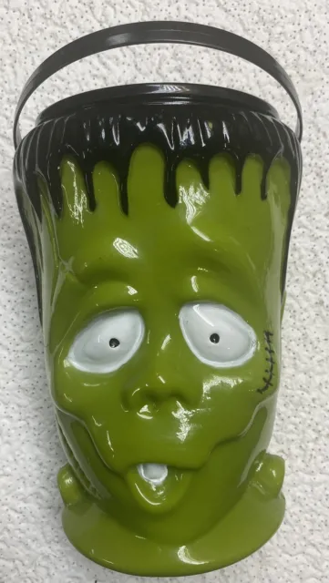 Chupa Chups Frankenstein Monster Head Blow Mold Halloween Candy Bucket Halloween