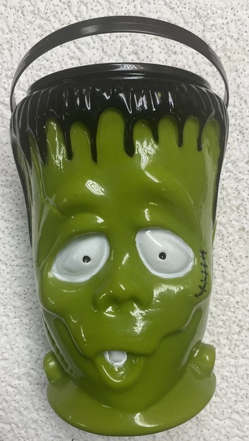 Chupa Chups Frankenstein Monster Head Blow Mold Halloween Candy Bucket Halloween