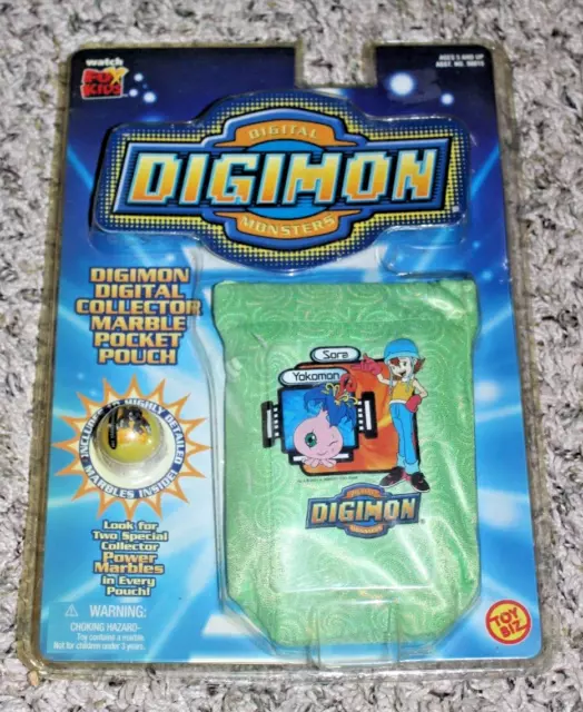 2001 Bandai Digimon Digital Monsters Sora & Yokomon Pocket Pouch w Marble Sealed