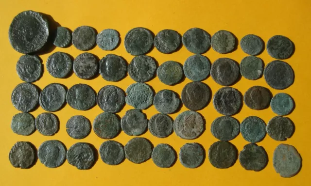 Ancient Roman Bronze Follis LOT of 50 pieces  NO RESERVE PRICE!