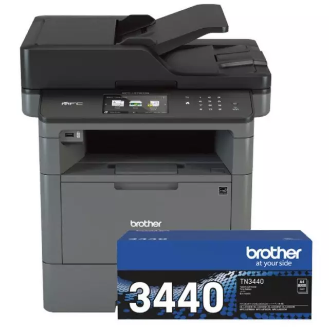 NEW Brother MFC-L5755DW Mono Wireless Laser Printer TN-3440 Toner Bundle