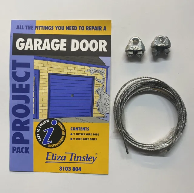 Kit de reparación de puertas de garaje 2 metros cable 2 empuñaduras de cable bucles Eliza Tinsley