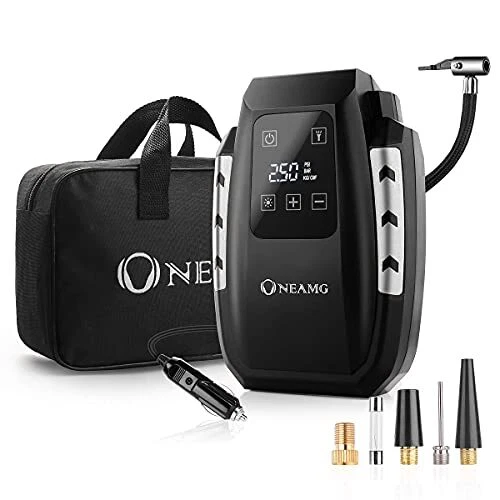 OneAmg Compresseur d’Air Portatif 12V Compresseur Voiture d'air Digital Porta...