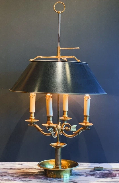 Large 19th Century French Gilt Bronze Four Light Bouillotte Griffin Table Lamp