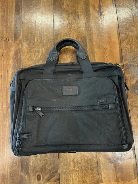 Tumi Alpha T-Pass Briefcase Laptop Organizer 26531DH Black Preowned No Strap