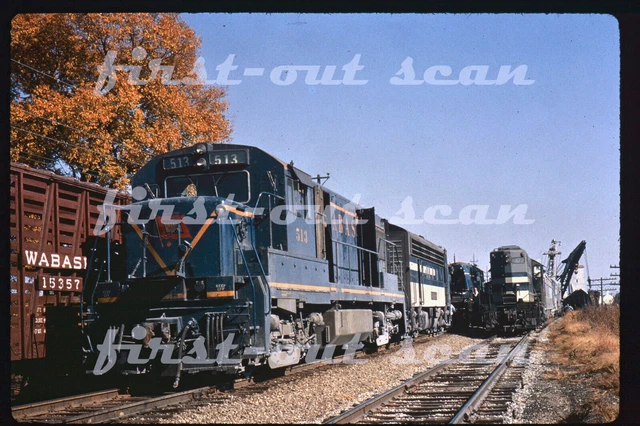 R DUPLICATE SLIDE - Wabash WAB 513 GE U25B Wreck Scene