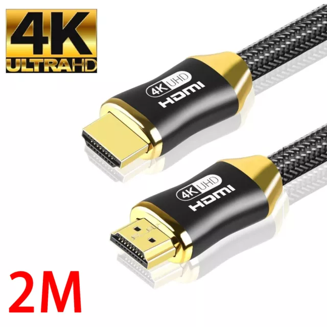 2M Hdmi Cable 4K 2.0 2160P High Speed Premium Gold Plated Braided Lead