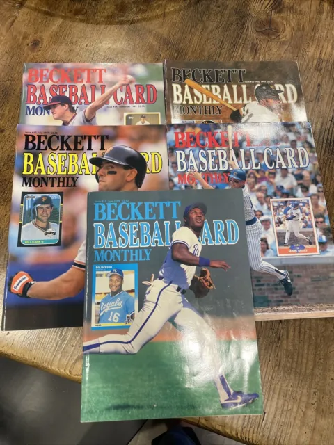 (5) 1989 Beckett Baseball Card Monthly #48 50 51 52 54 Bo Jackson Clark Grace