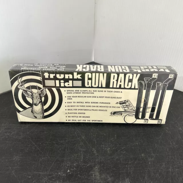 NOS Auto Trunk Lid Gun Rack, Vintage Rear Deck Rifle Holder Car Show Accessory