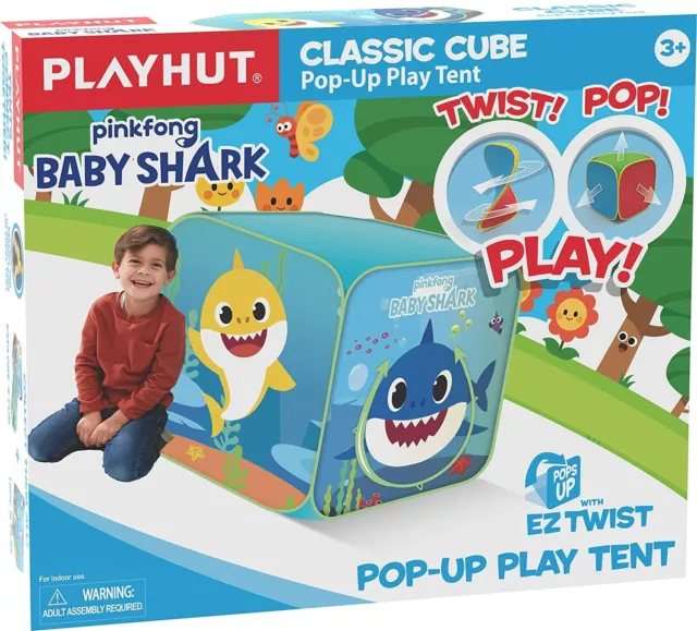 Playhut Pinkfong Baby Shark Classic Cube Pop-Up Play Tent EZ Twist Kids Fun NEW