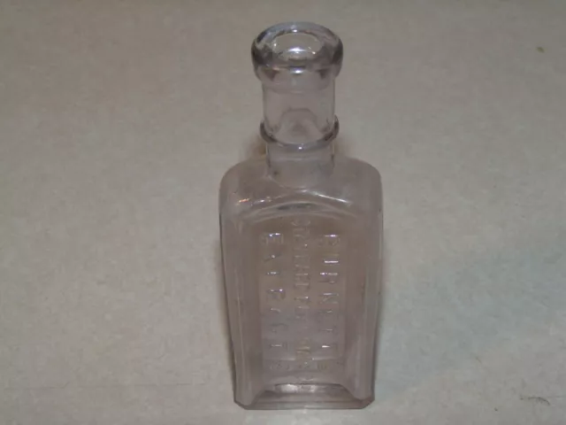 Vintage Burnett's Standard Flavoring Extracts Embossed Clear Glass Bottle