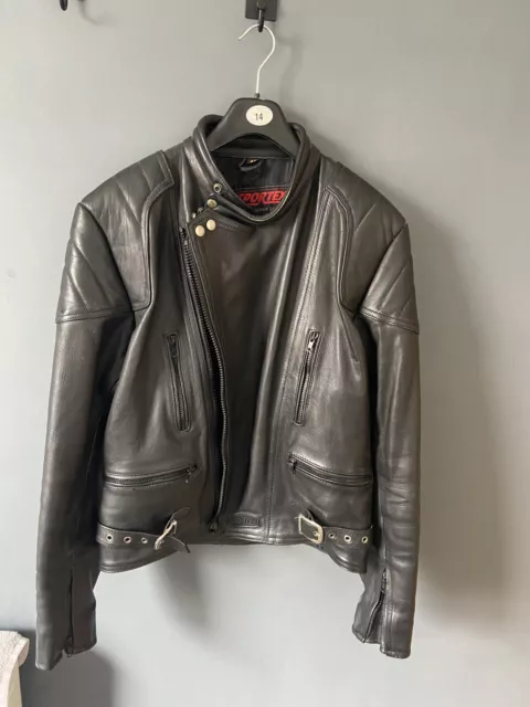 Women's Black Sportex A5 Style Leather Motorbike Motorcycle Jacket