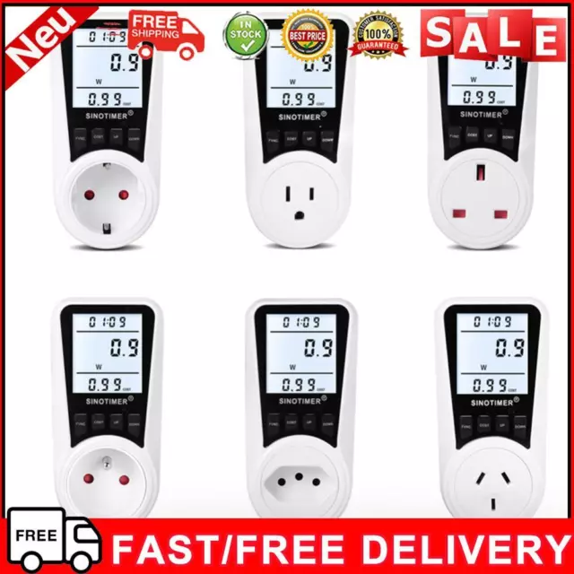 Socket Wattage Monitor Electricity Kwh Energy Meter Measuring Outlet Power