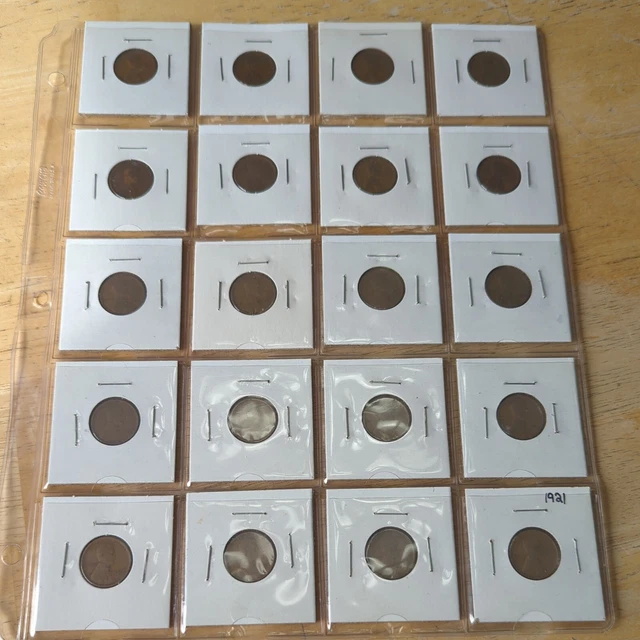 20 Coin Lot 1921 Lincoln Wheat Cents 1c US Pennies Coins