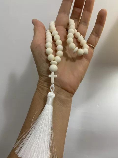 Natural Carved Beads Orthodox Christian Rosary, Prayer 10mm-40 Beads, Chotki.