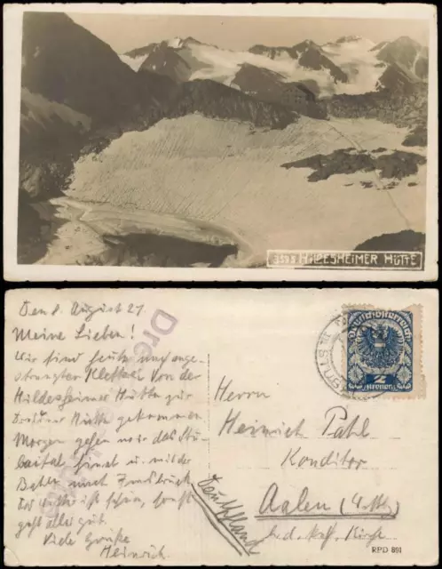 Ansichtskarte Sölden (Ötztal) Hildesheimer Hütte (Stubaier Alpen) 1921