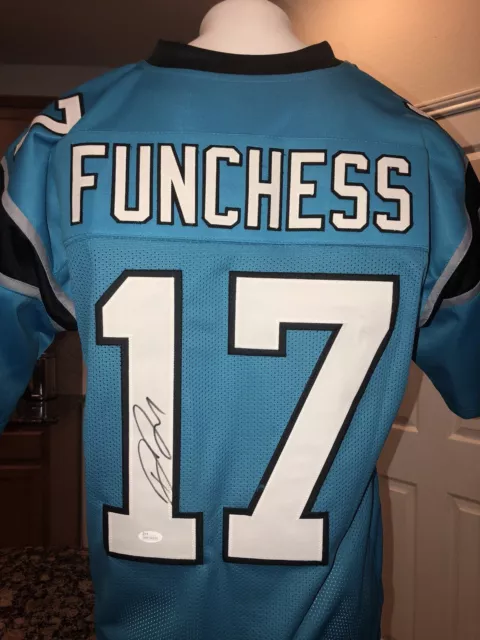 Devin Funchess Panthers Autographed Blue Football Jersey JSA 3