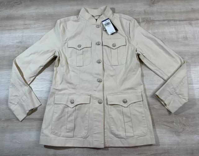 NWT Polo Ralph Lauren Womens Jacket Cream 2 Raw Cotton Twill Utility Field