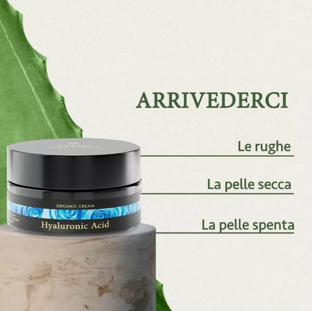 CREMA VISO ANTIRUGHE ACIDO IALURONICO PURO BIO 100ml IDEALE PER CONTORNO OCCHI