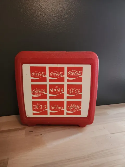Vintage Aladdin Coca-Cola Languages Plastic Lunch Box