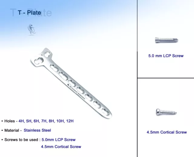 5.0mm LCP T-Plate set of 7pcs veterinary instrument