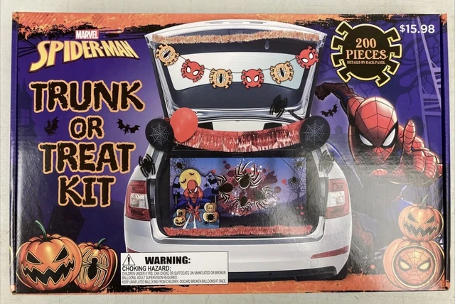 Marvel SPIDER-MAN Halloween Trunk or Treat Kit 200 Pieces Party Decor NIP