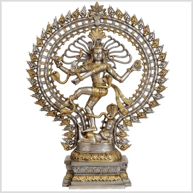 Shiva Nataraja Messing versilbert 70cm 21kg Natraj Ganesha Hindugott