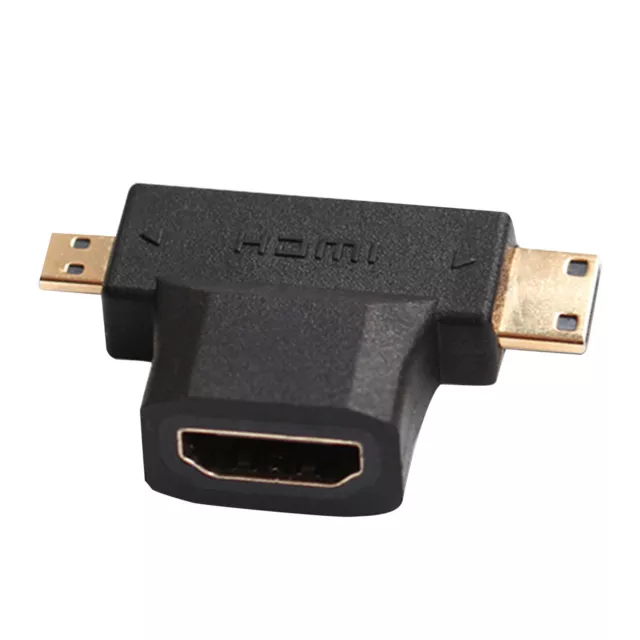 2 In 1 HDMI Female To Micro/Mini HDMI-Compatible Male Adapter Converter 1080P