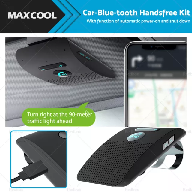 Wireless Car Bluetooth-compatible Handsfree Speaker Phone Sun Visor Clip Black