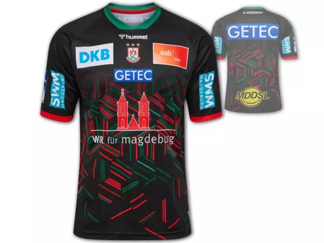 Black Magdeburg Home Jersey 23 24 Hummel Scm Shirt Handball Size M - 3XL