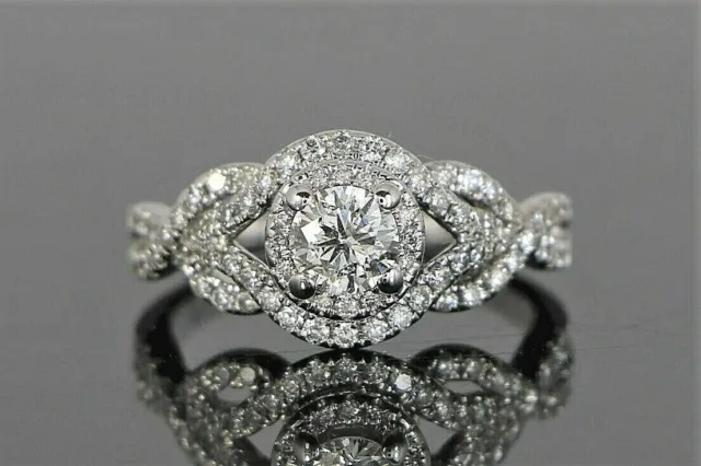 Women's Engagement Ring 14K White Gold 1.85Ct Round Cut Lab-Created Diamond