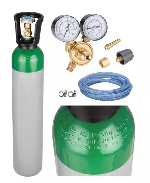 Argon Gas Bottle Cylinder Gas Regulator Pipe Hose TIG AC/DC Full 150B 8L MIG MMA