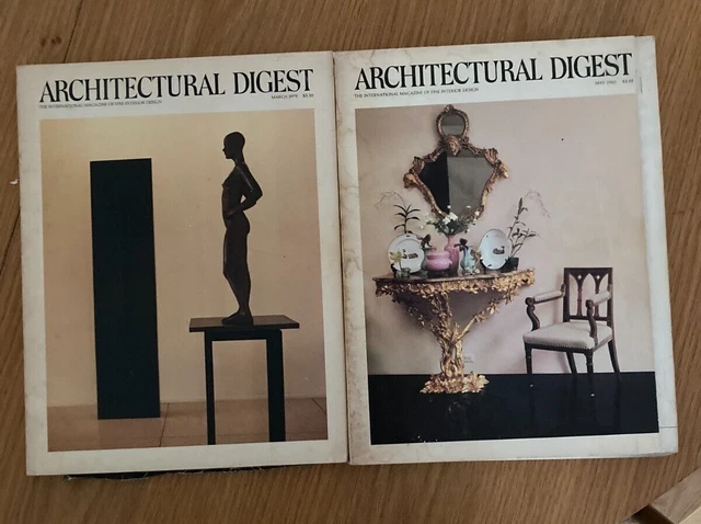 ARCHITECTURAL DIGEST MAGAZINE- 2 issues 1979-80 Fine Interior design ...