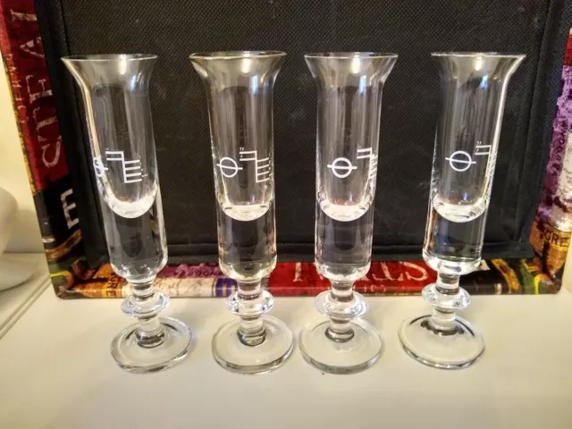 Bodum Glasses Peter Bodum Scandanavian Art Glass Set x 4 Schnapps Liqueur Shot