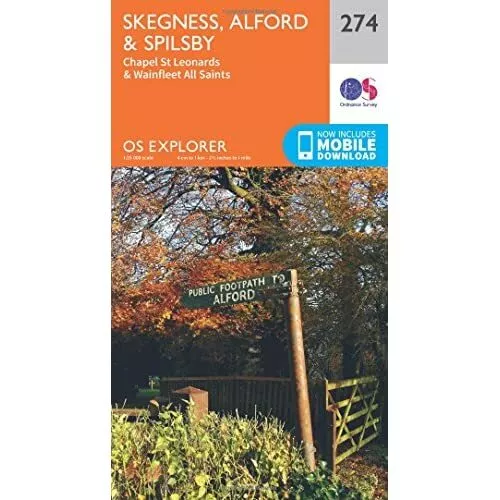 OS Explorer Map (274) Skegness, Alford and Spilsby - Map NEW Ordnance Survey 201