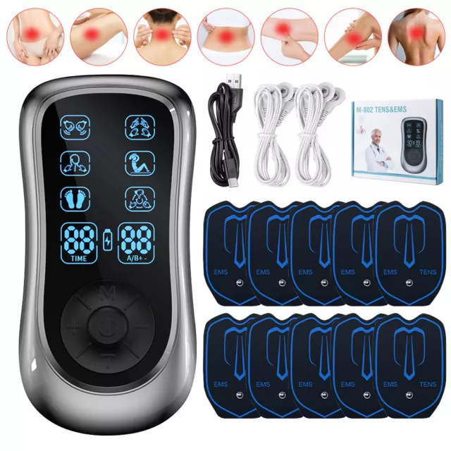 Rechargeable Tens Machine Digital Therapy Full Massager Pain Relief Acupuncture