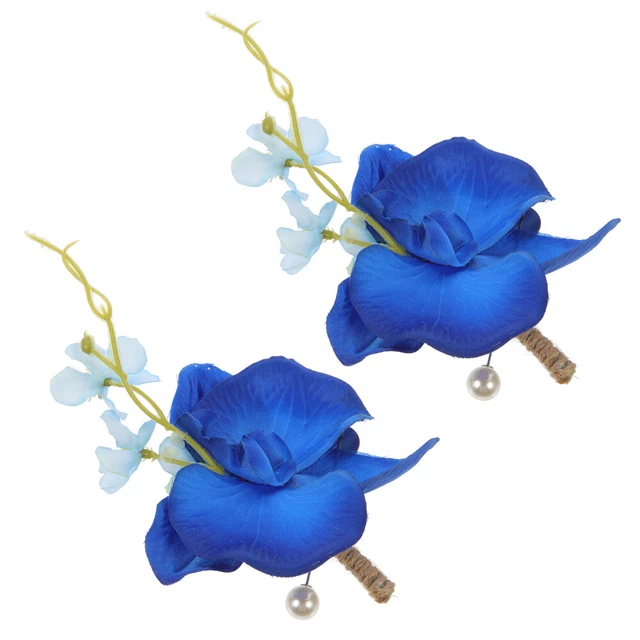 2 Pcs Wrist Flower Decor Couple Boutonniere Wedding Bride Props