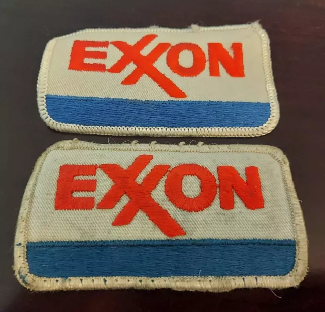 2 Vintage c.1980s EXXON Gas Station / Service Station Uniform Patches