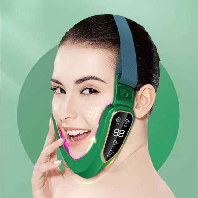 V-Face Shaping Massager Electric Lifting Slimming Double Chin Reducer W/ Up Belt